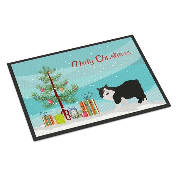 Carolines Treasures 24 x 36 in. Cymric Cat Merry Christmas Indoor or Outdoor Mat CK4599JMAT - main